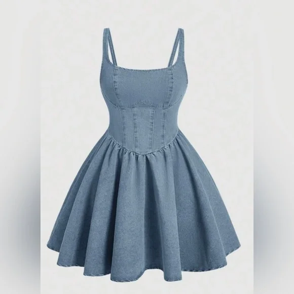 SHEIN | Dresses | Womans Plus Size Light Blue Denim Dress Size X | Poshmark